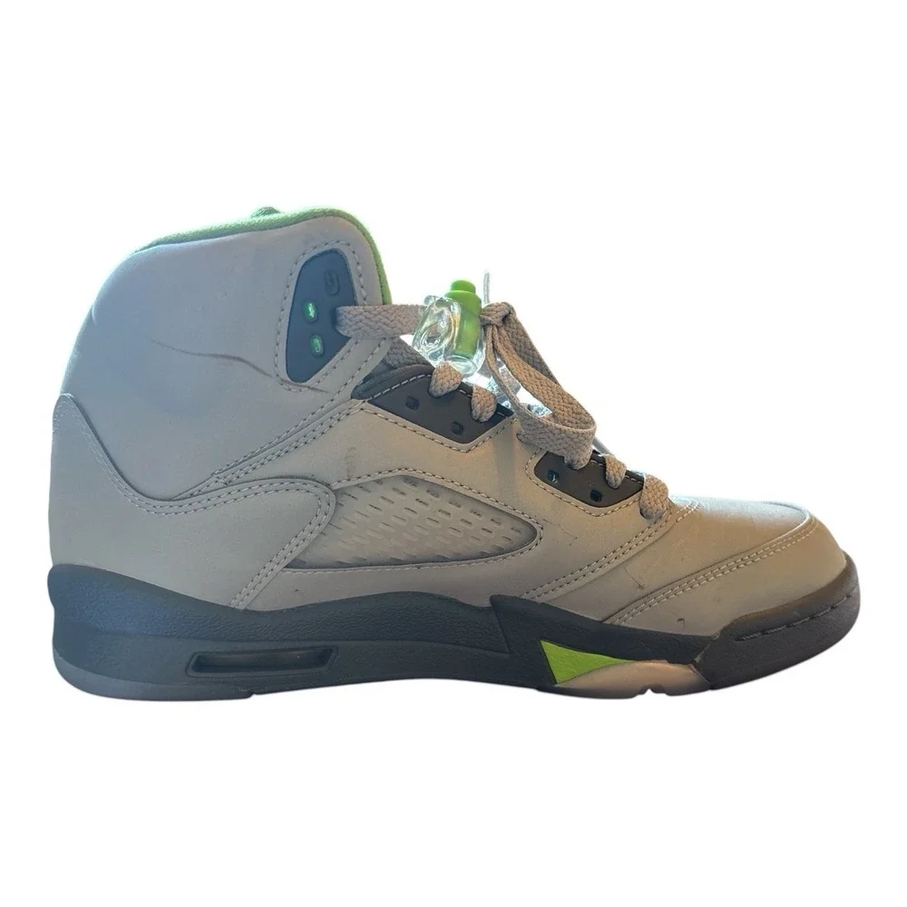 Nike Air Jordan 5 Retro‎ Green Bean Size 6.5Y Silver Grey Green
